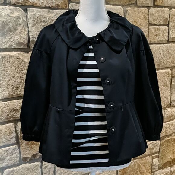 ELLE Black Blazer Jacket Size Small Y2K - Picture 6 of 8